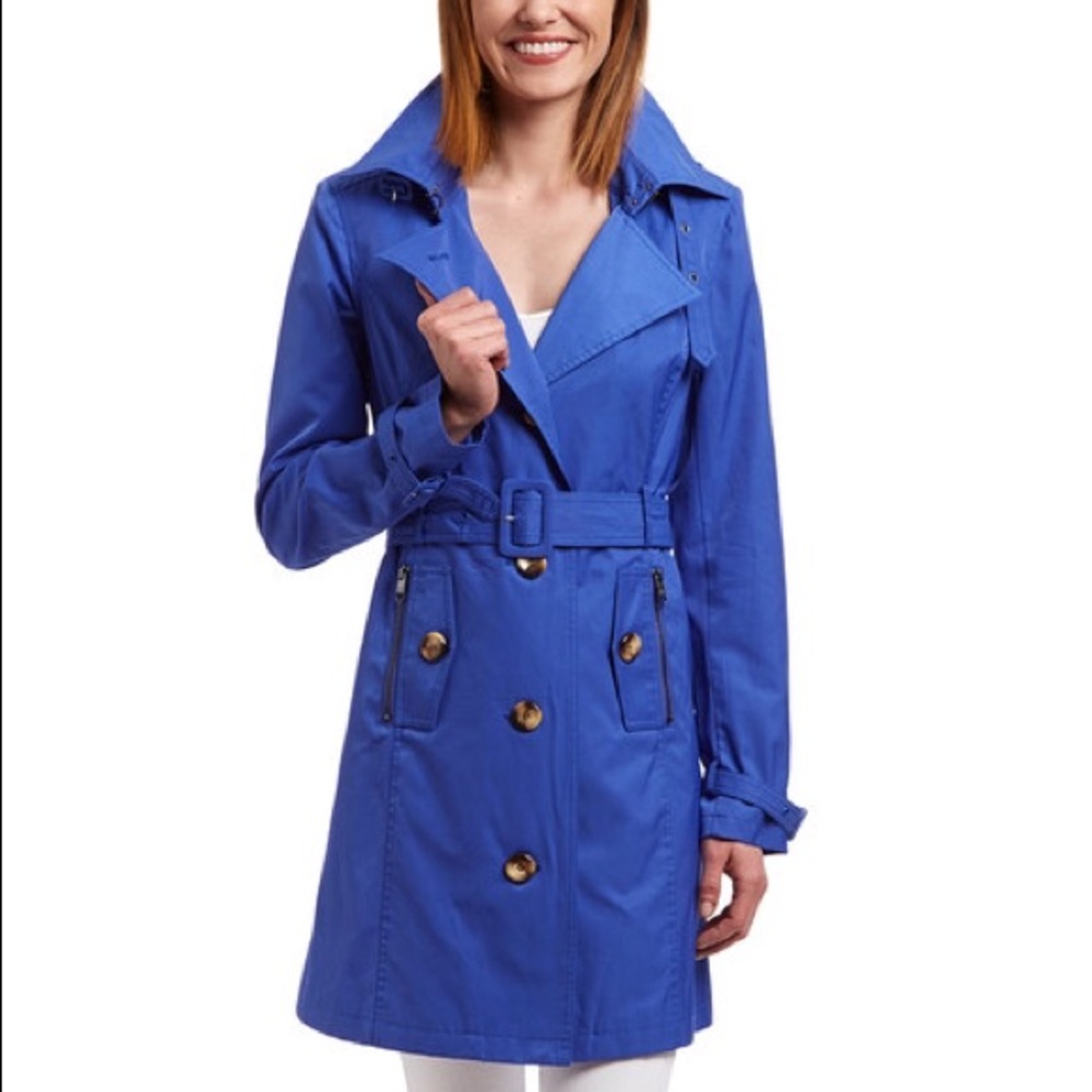 Indigo long trench coat